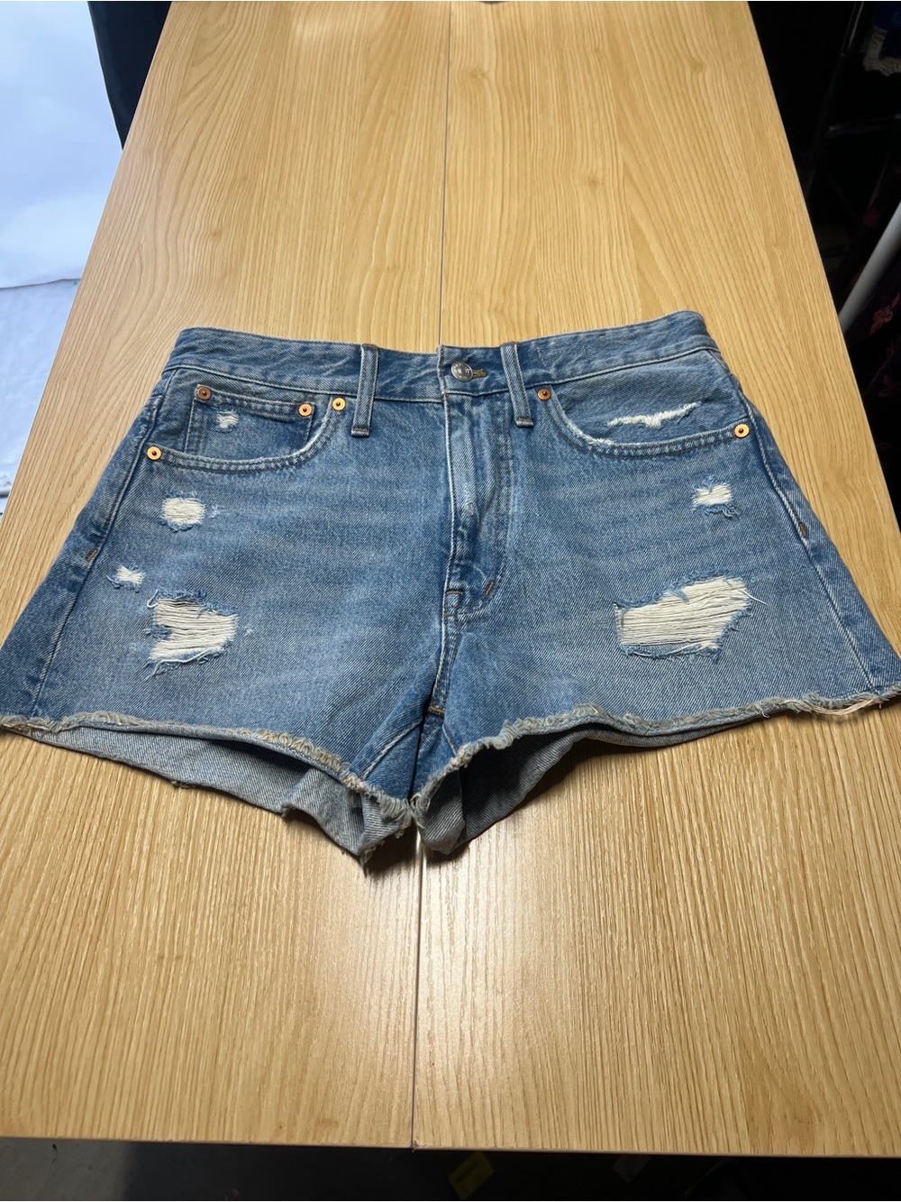 Madewell Relaxed Distressed Denim Shorts Size 27